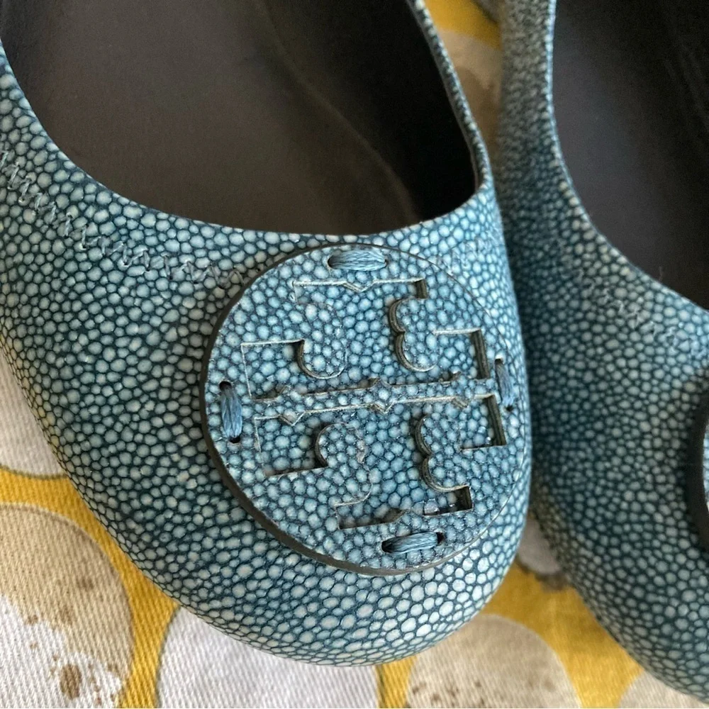 Tory Burch Minnie travel Razza print flats size 8M